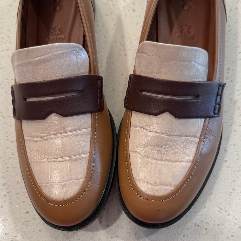 Ecco Women's Brown and Cream Loafers - Picture 6 of 6